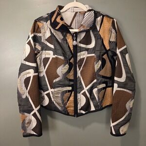Trimdin Artisan Made Women's Reversible Full Zip Jacket Tapestry Print, 36" Bust